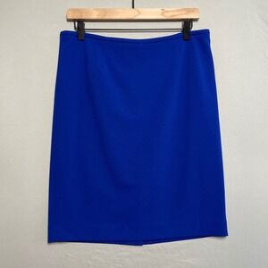 Calvin Klein Women Royal Blue Knee Length Pencil Skirt Size 10 Petite